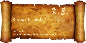 Kozma Elemér névjegykártya