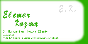 elemer kozma business card