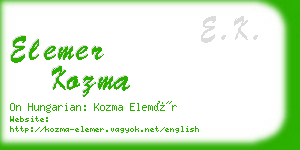 elemer kozma business card